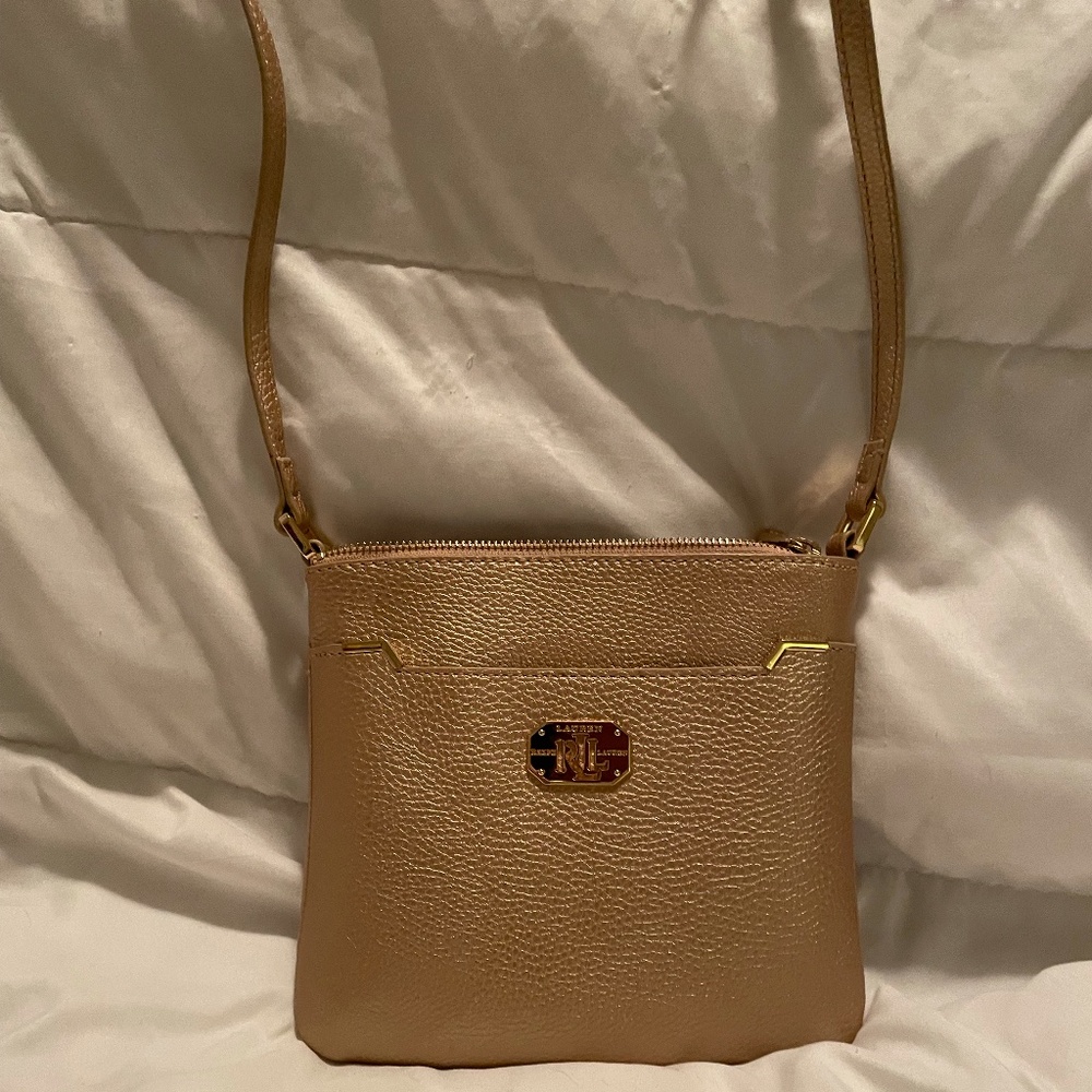 Gold Ralph Lauren Crossbody Purse